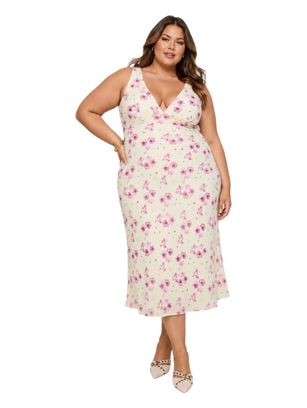 Princess Polly Nellie Midi Dress Yellow Floral Women's 20